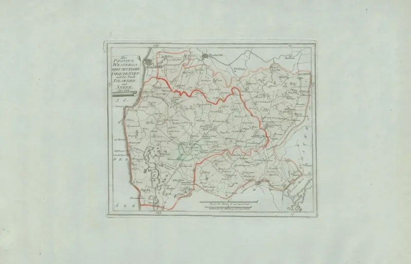 Pamono Antique Map of Sneek and Surroundings by Von Reilly, 1791> Wall Decor