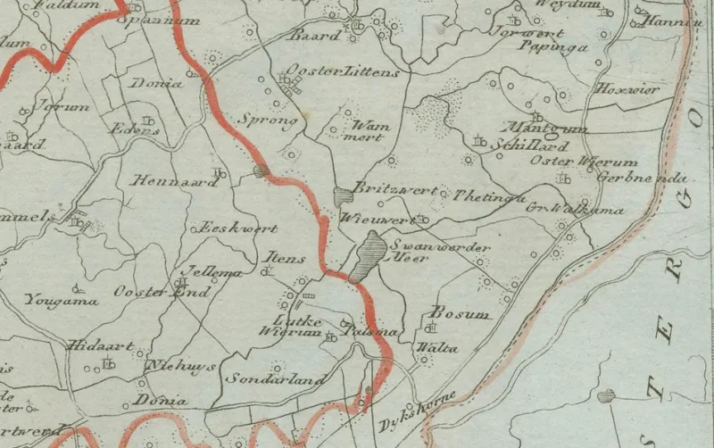 Pamono Antique Map of Sneek and Surroundings by Von Reilly, 1791> Wall Decor