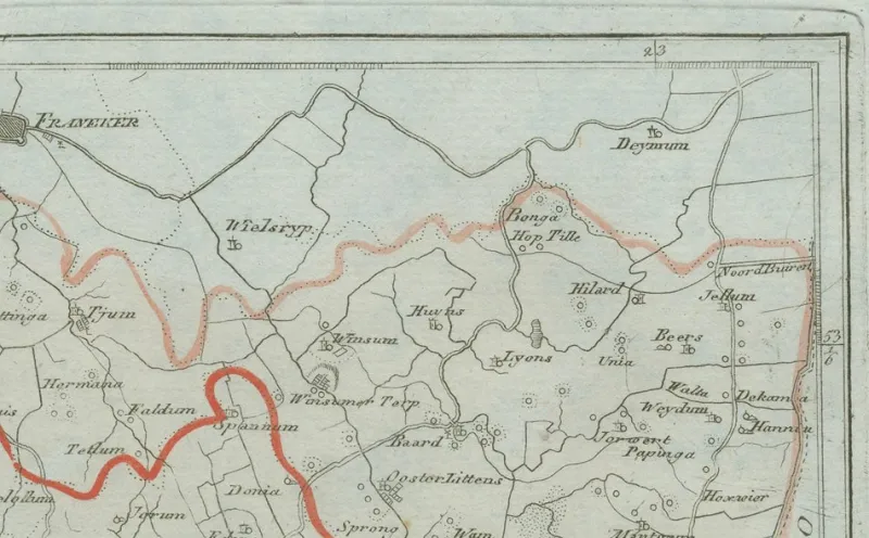 Pamono Antique Map of Sneek and Surroundings by Von Reilly, 1791> Wall Decor