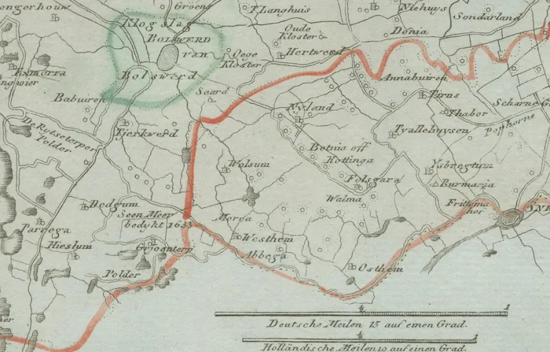 Pamono Antique Map of Sneek and Surroundings by Von Reilly, 1791> Wall Decor