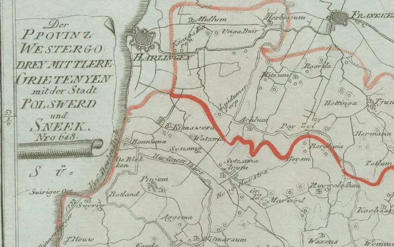 Pamono Antique Map of Sneek and Surroundings by Von Reilly, 1791> Wall Decor