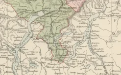 Pamono Antique Map of Switzerland Canton Divisions, 1884><noscript><img width=