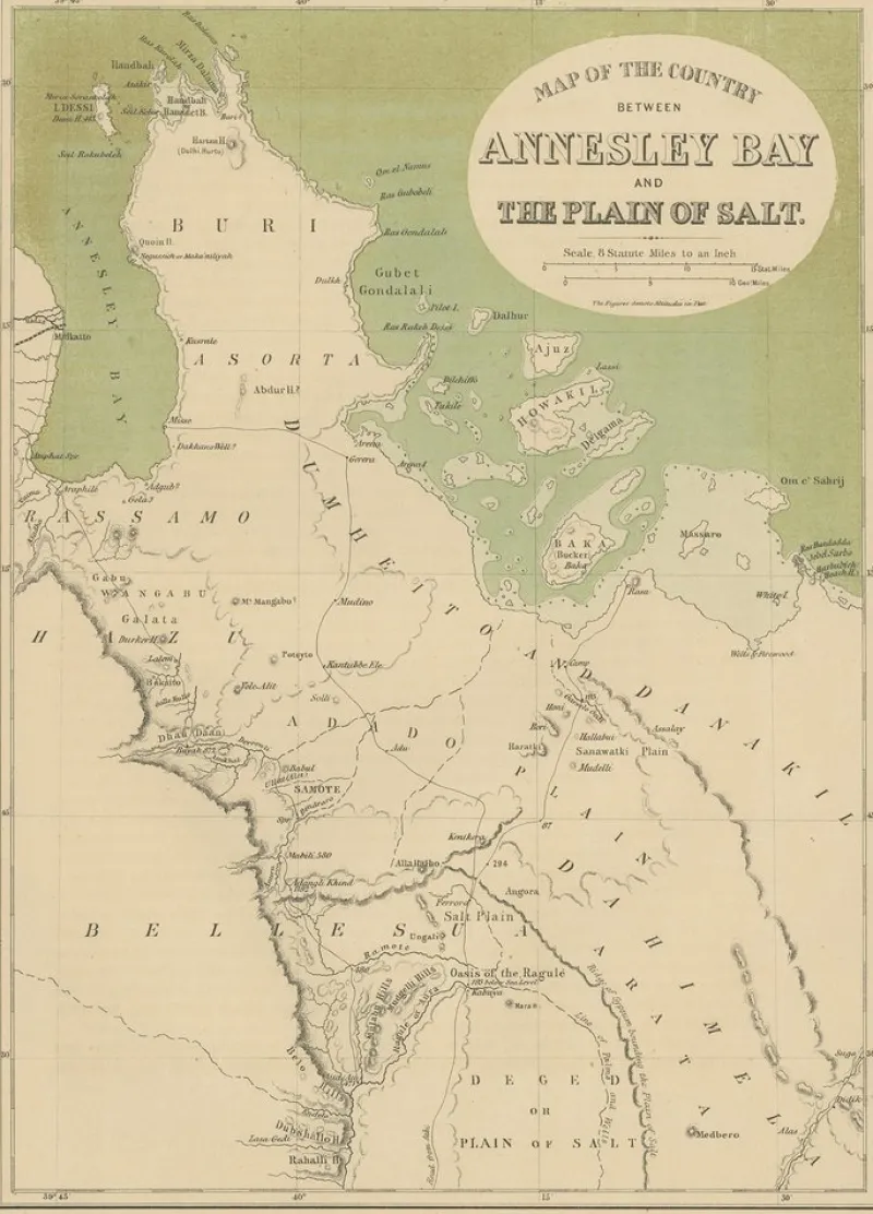 Sale Pamono Antique Map of the Region Near the Gulf of Zula, 1870