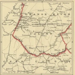 Pamono Antique Map of the Southern Part of the Orange River Colony from Stanford, 1901><noscript><img width=