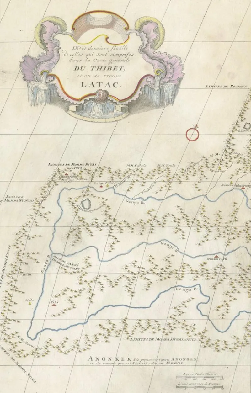Online Pamono Antique Map of Tibet and Latac by Danville, Paris, France, 1737