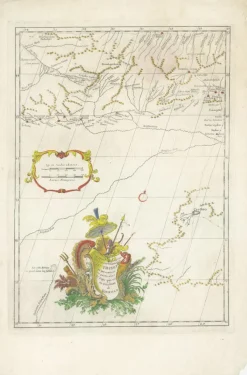 Pamono Antique Map of Tibet by Danville, Paris, France, 1737><noscript><img width=