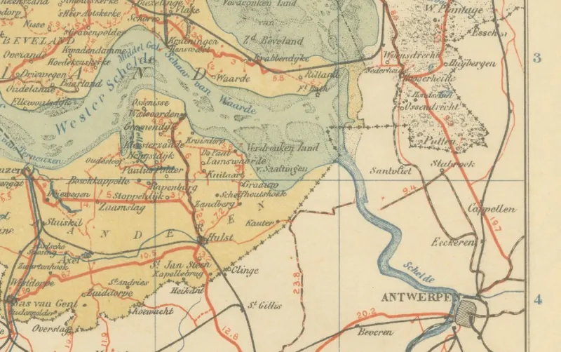 Discount Pamono Antique Map of Zeeland, 1914