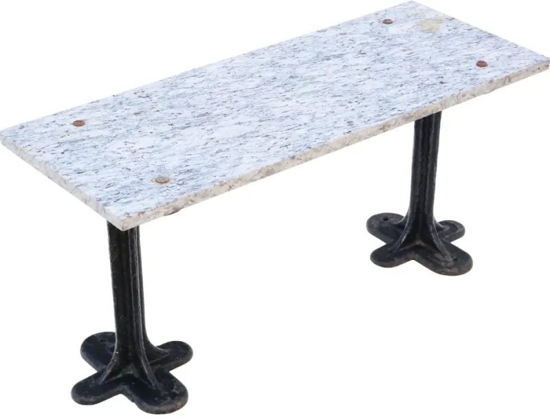 Outlet Pamono Antique Marble and Cast Iron Table, 1900s