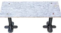 Outlet Pamono Antique Marble and Cast Iron Table, 1900s