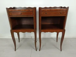 Pamono Antique Marquetry Bedside Tables, 1890s, Set of 2> Nightstands