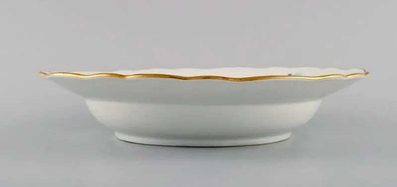 Online Pamono Antique Meissen Porcelain Plates with Hand-Painted Flowers and Gold Edge, Set of 2