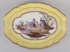 Pamono Antique Meissen Tray in Porcelain with Motif of Birds in a Park> Trays