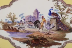Pamono Antique Meissen Tray in Porcelain with Motif of Birds in a Park><noscript><img width=