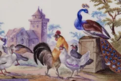 Pamono Antique Meissen Tray in Porcelain with Motif of Birds in a Park><noscript><img width=