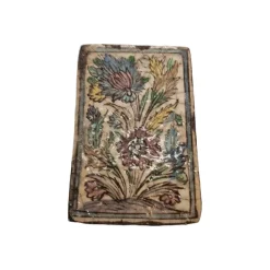 Pamono Antique Middle Eastern Majolica Tile with Flowers, 1900s> Architectural Elements