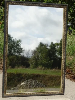 Online Pamono Antique Mirror with Black and Gold Frame, 1890s
