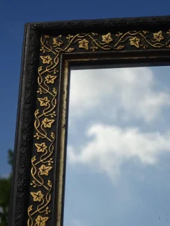 Online Pamono Antique Mirror with Black and Gold Frame, 1890s