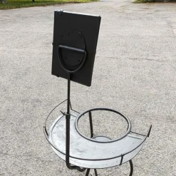 Pamono Antique Mirror with Sink on Iron Stand><noscript><img width=