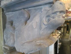 Pamono Antique Monumental Renaissance Fireplace Mantel in Stone><noscript><img width=