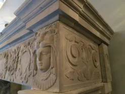Pamono Antique Monumental Renaissance Fireplace Mantel in Stone><noscript><img width=
