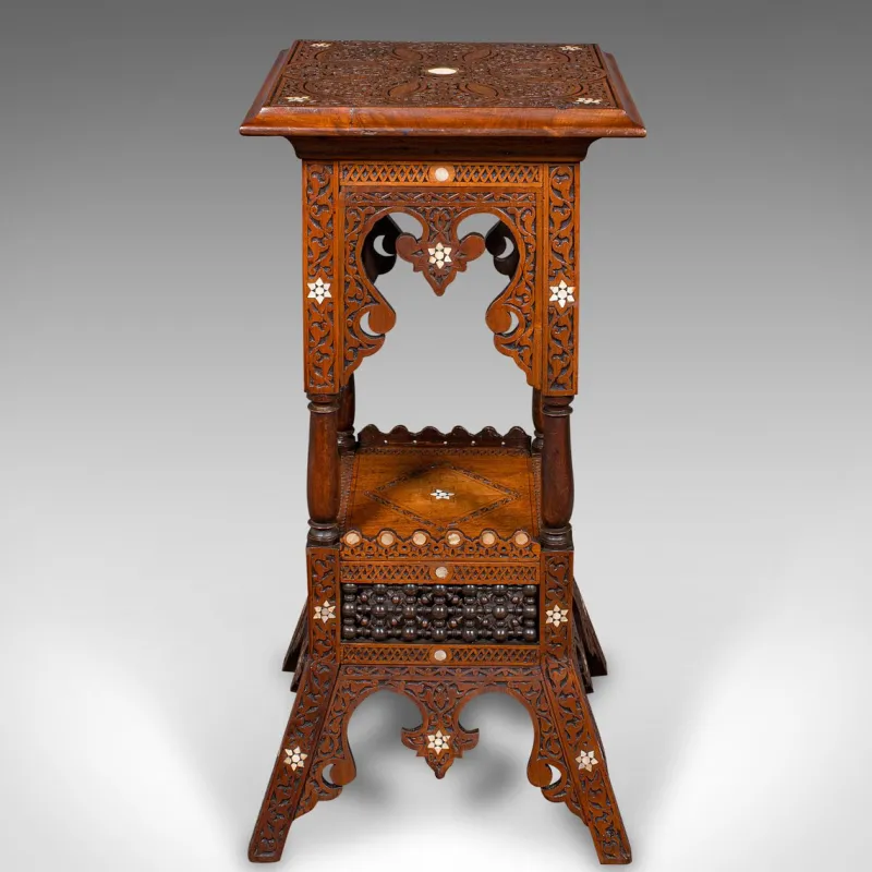 Discount Pamono Antique Moorish Jardiniere Stand in Teak
