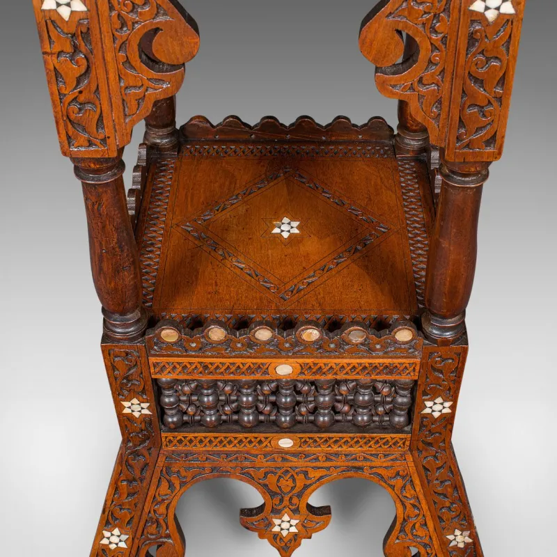 Discount Pamono Antique Moorish Jardiniere Stand in Teak
