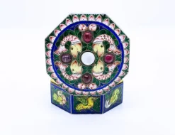 Sale Pamono Antique Mughal Box in Sterling Silver with Meenakari Enamels and Rubies, 1900