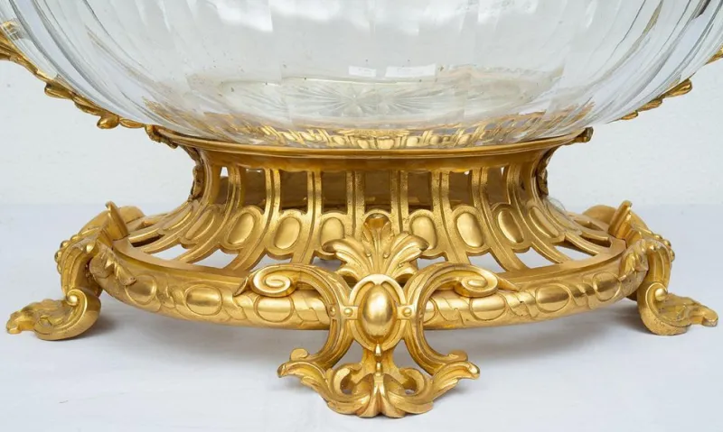 Sale Pamono Antique Napoleon III Gilt Bronze and Crystal Centerpiece, France, Early 19th Century