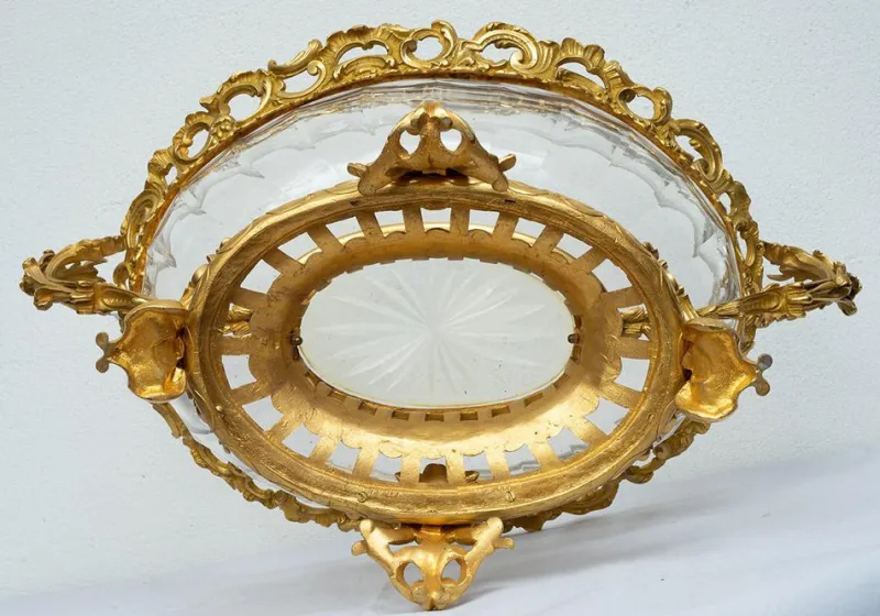 Sale Pamono Antique Napoleon III Gilt Bronze and Crystal Centerpiece, France, Early 19th Century