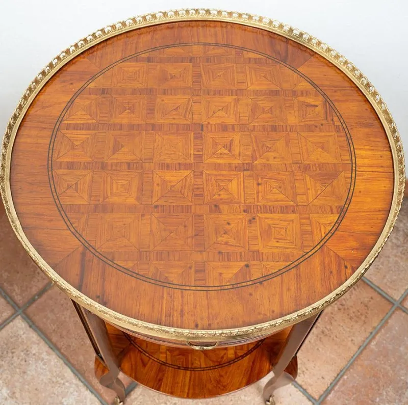 Pamono Antique Napoleon III Side Tables in Exotic Fine Woods, France, Early 20th Century, Set of 2> Nightstands