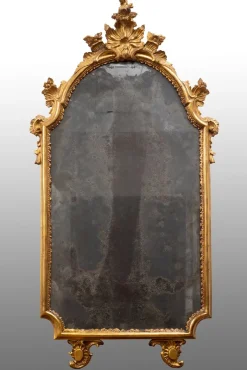 Discount Pamono Antique Neapolitan Louis XV Mirror in Gilt Carved Wood