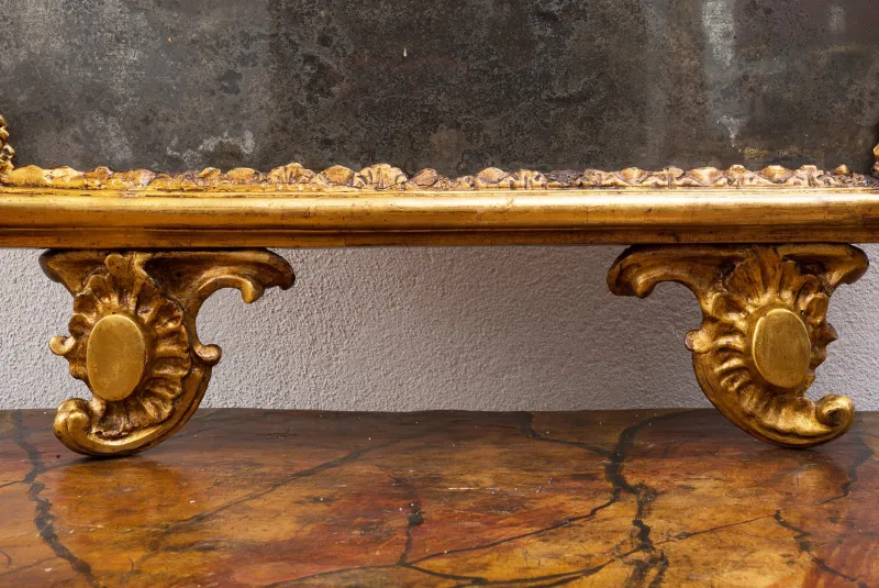 Discount Pamono Antique Neapolitan Louis XV Mirror in Gilt Carved Wood