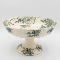 Clearance Pamono Antique Neige Cake Stand and Plates from Sarreguemines, 1900s, Set of 5