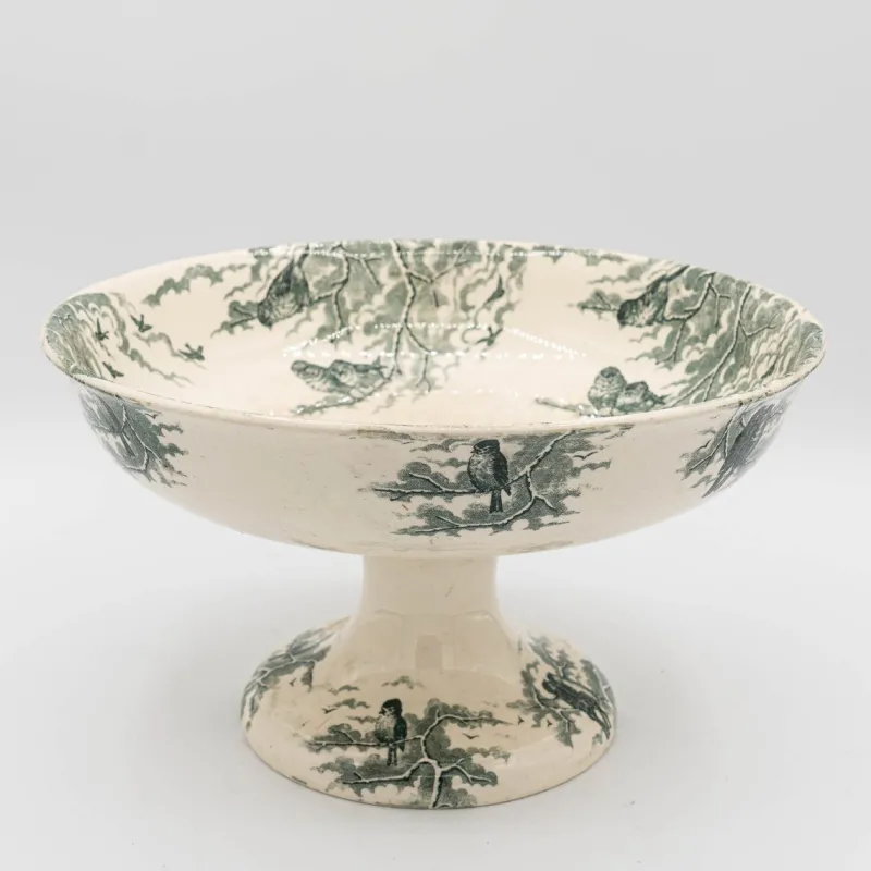 Clearance Pamono Antique Neige Cake Stand and Plates from Sarreguemines, 1900s, Set of 5