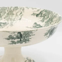 Clearance Pamono Antique Neige Cake Stand and Plates from Sarreguemines, 1900s, Set of 5