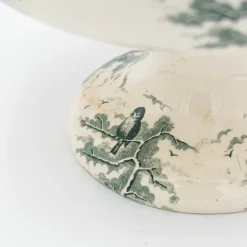 Clearance Pamono Antique Neige Cake Stand and Plates from Sarreguemines, 1900s, Set of 5