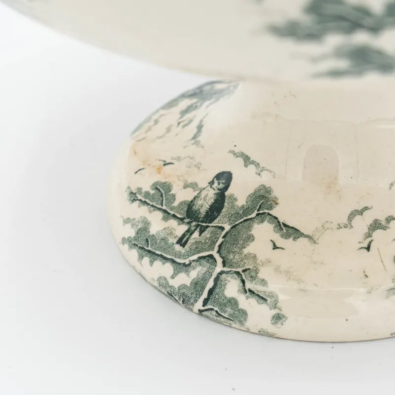 Clearance Pamono Antique Neige Cake Stand and Plates from Sarreguemines, 1900s, Set of 5