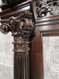 Sale Pamono Antique Neo-Renaissance Gothic Slavonian Oak Fireplace