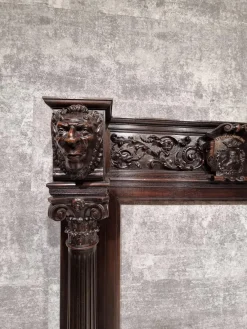 Sale Pamono Antique Neo-Renaissance Gothic Slavonian Oak Fireplace