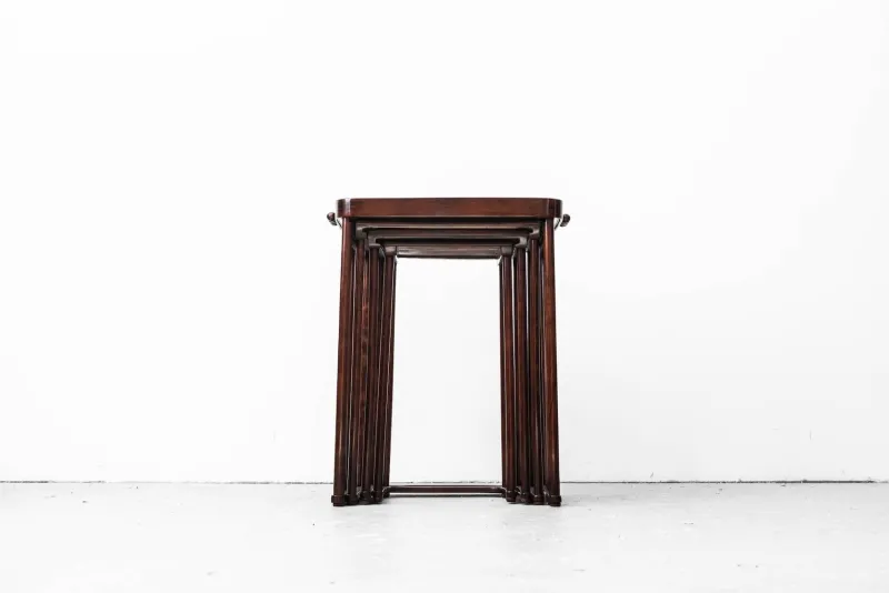 Pamono Antique Nesting Tables by Prof. Josef Hoffmann for Jacob & Josef Kohn, 1905, Set of 4> Coffee & Side Tables