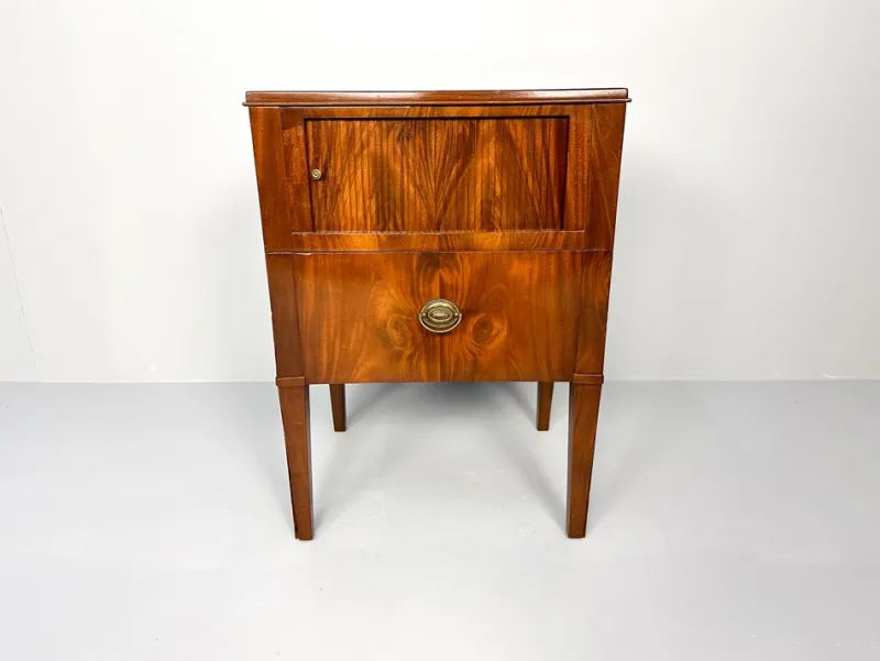Pamono Antique Nightstand with Roller Door, 19th Century> Nightstands