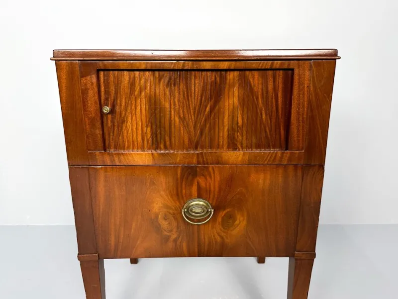 Pamono Antique Nightstand with Roller Door, 19th Century> Nightstands