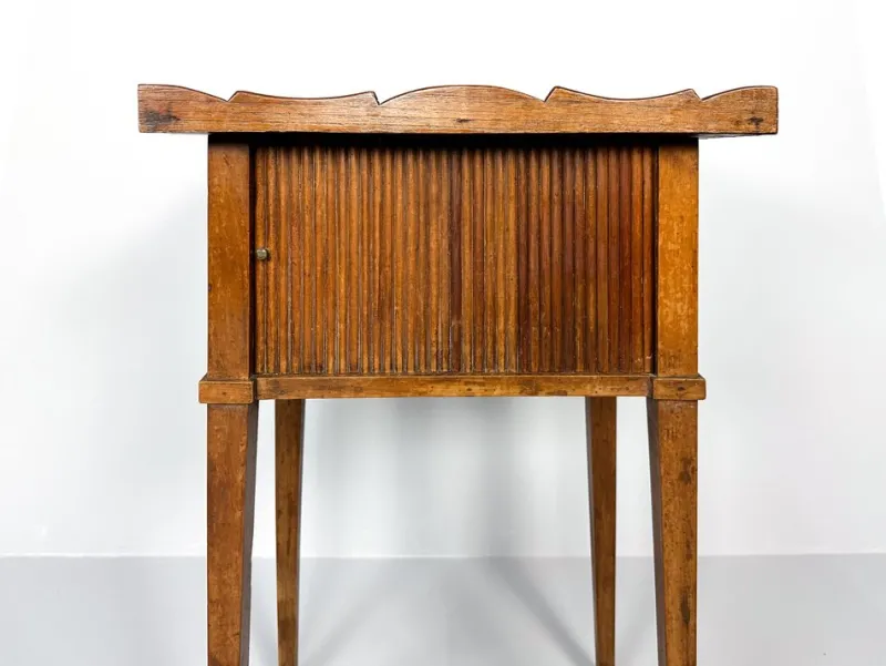 Pamono Antique Nightstand with Roller Door, 19th Century> Nightstands