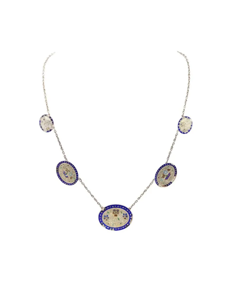 Pamono Antique Normandy Enamel Necklace> Necklaces