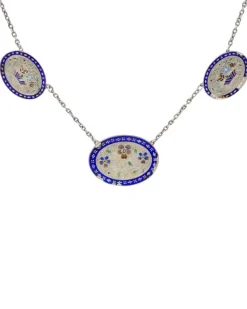 Pamono Antique Normandy Enamel Necklace><noscript><img width=