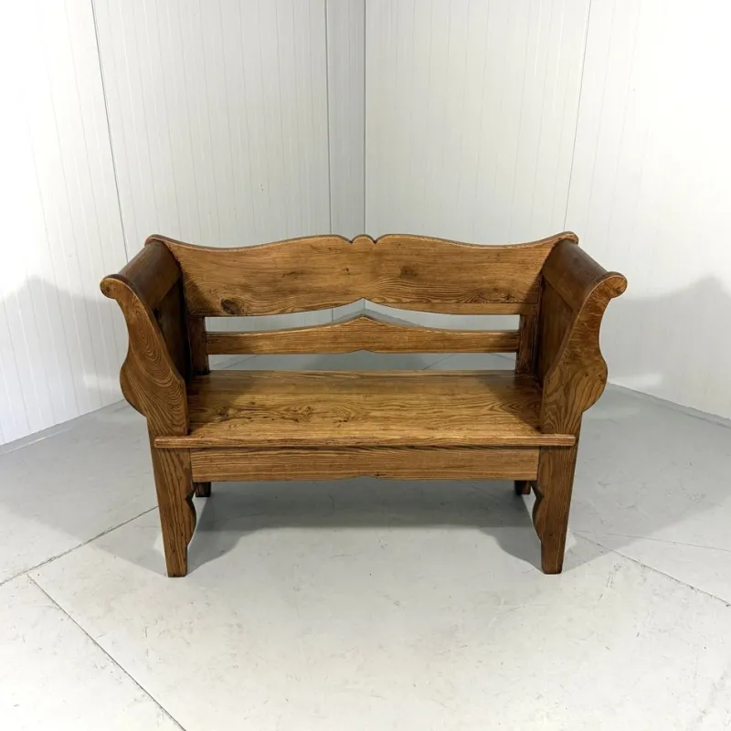 Pamono Antique Oak Bench in Biedermeier Style, 1890s> Benches