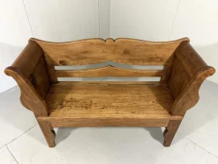 Pamono Antique Oak Bench in Biedermeier Style, 1890s><noscript><img width=