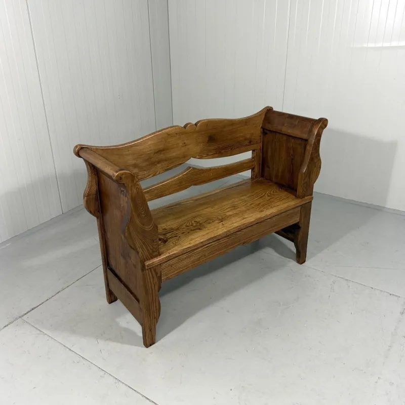 Pamono Antique Oak Bench in Biedermeier Style, 1890s> Benches