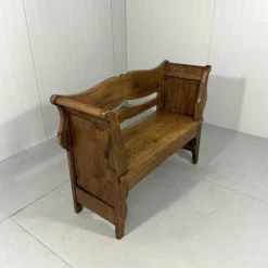 Pamono Antique Oak Bench in Biedermeier Style, 1890s><noscript><img width=