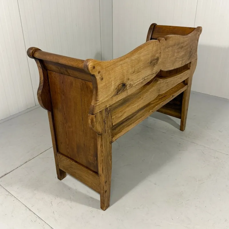 Pamono Antique Oak Bench in Biedermeier Style, 1890s> Benches